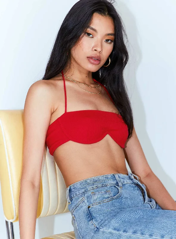 Becca Crop Top Red