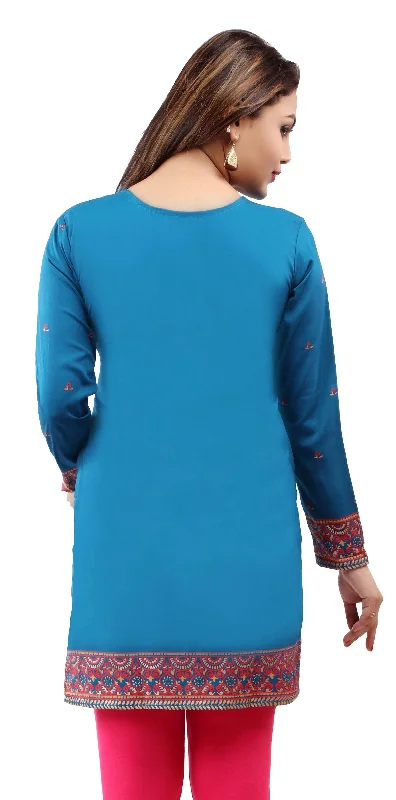 Blue Indian Style Tunics for Women – Elegant Ethnic Tops