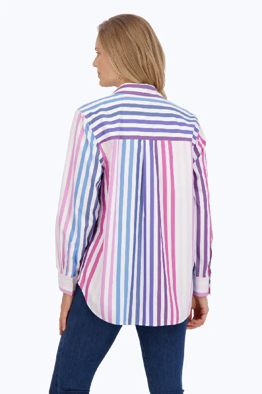 Boyfriend Pinpoint No Iron Ombre Stripe Tunic