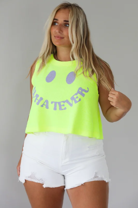 Whatever Cropped Top: Highlighter