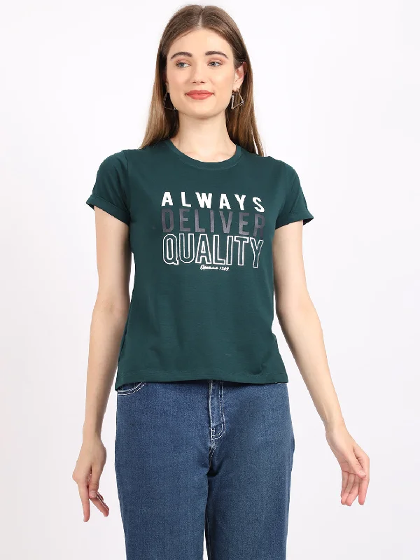 Cantabil Women's Bottle Green T-Shirts