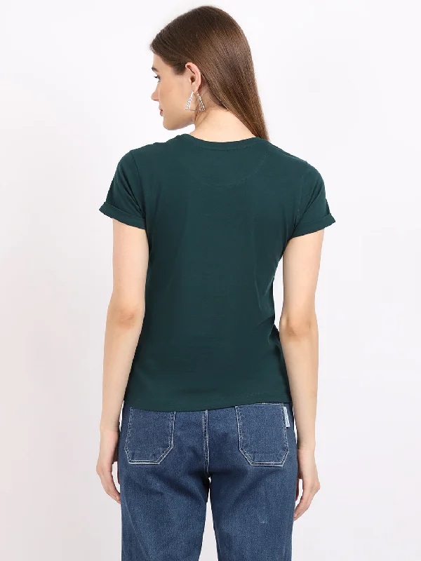 Cantabil Women's Bottle Green T-Shirts