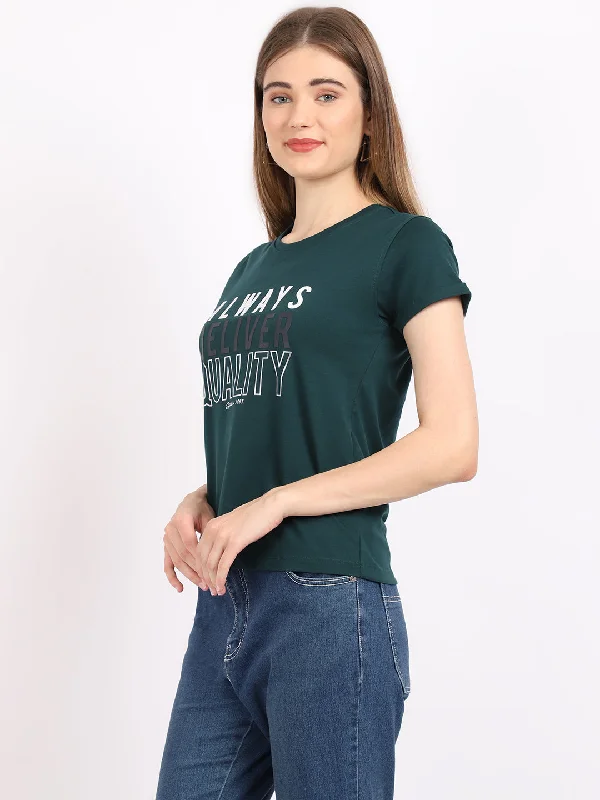 Cantabil Women's Bottle Green T-Shirts