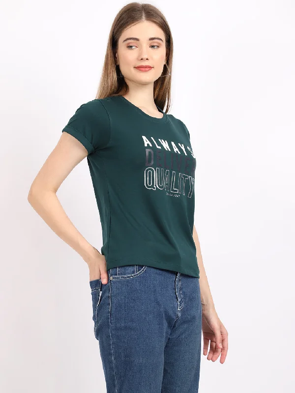 Cantabil Women's Bottle Green T-Shirts