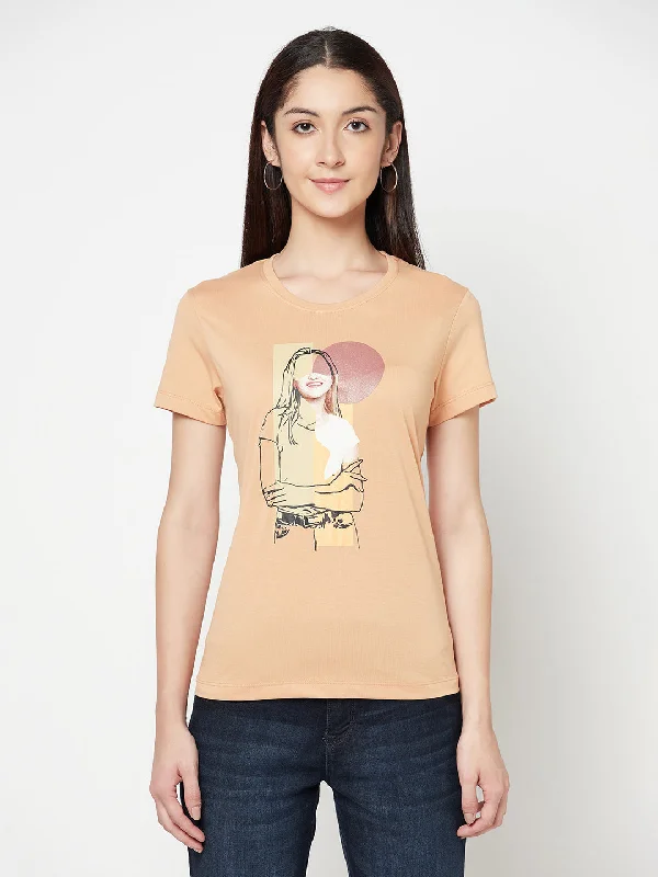 Cantabil Women's Peach T-Shirts