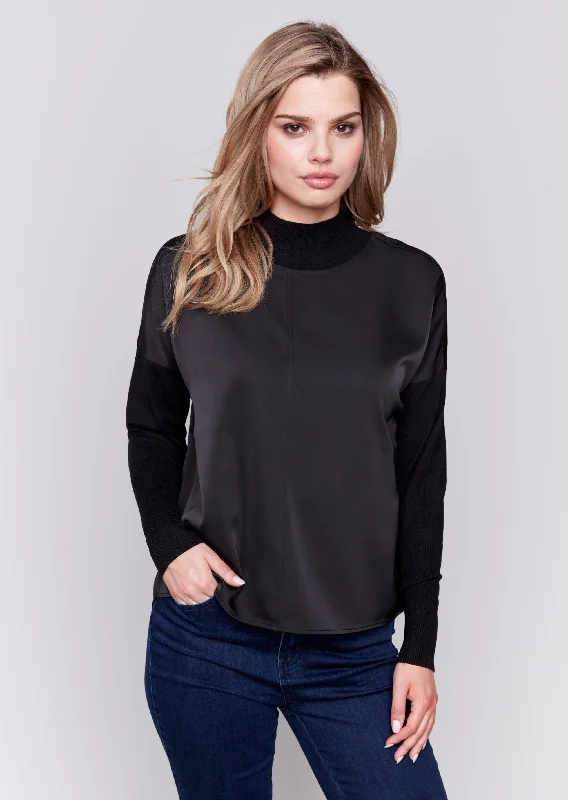 Charlie B - Mock Neck Combo Top