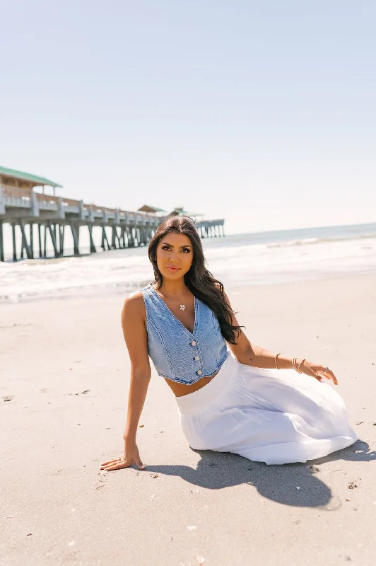 Denim Button Up Vest