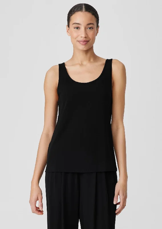 Eileen Fisher - Stretch Silk Jersey Scoop Neck Tank