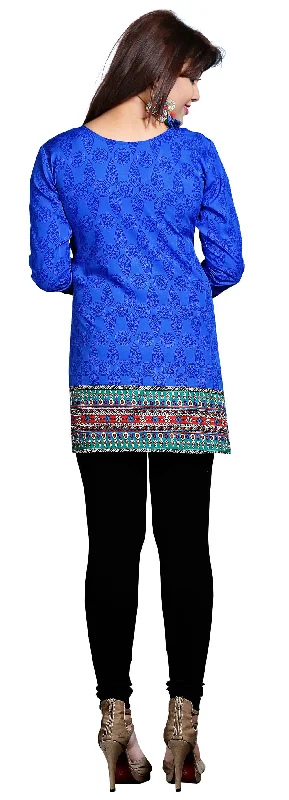 Elegant Blue Ladies Indian Kurtis – Stylish Short Kurti for Women