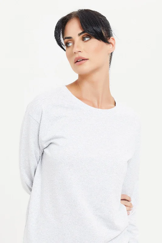 Women Grey Long Sleeve Sweatshirt