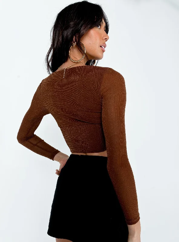 Kamari Long Sleeve Top Brown