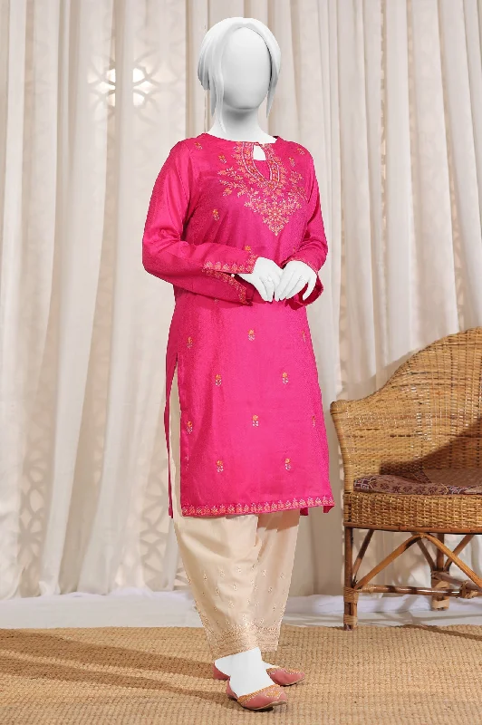 Embroidered Pink Kurti