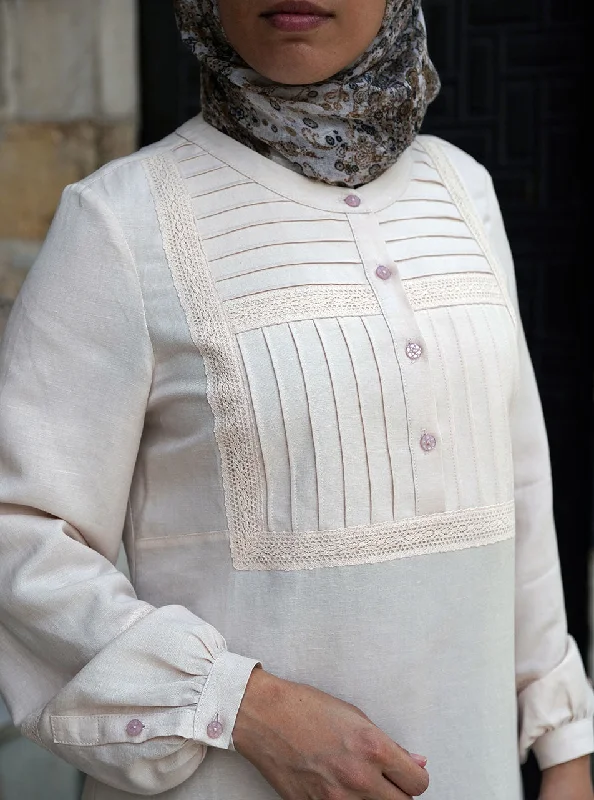 Lace and Pleated Blouse