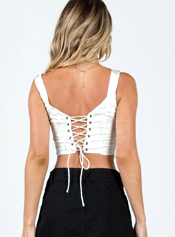 Lania Bustier Top White