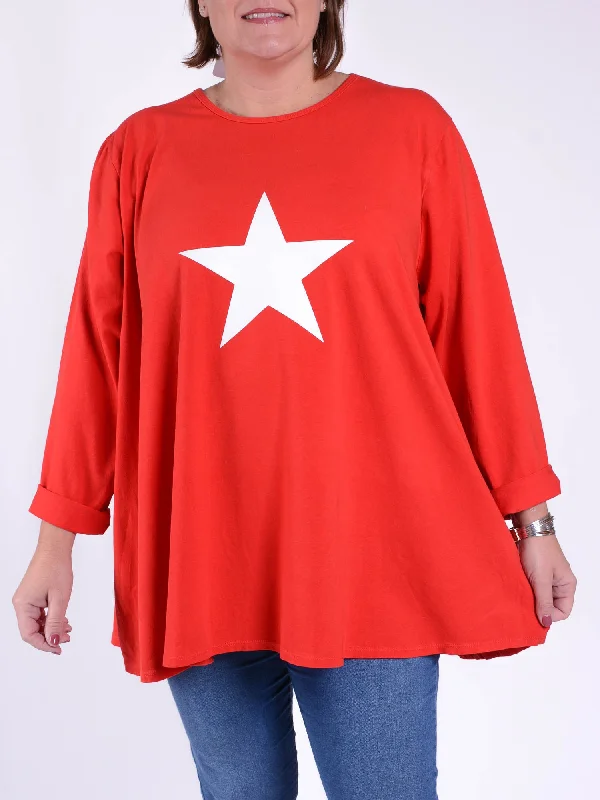 Long Sleeved Cotton  Swing Top - 20516 STAR