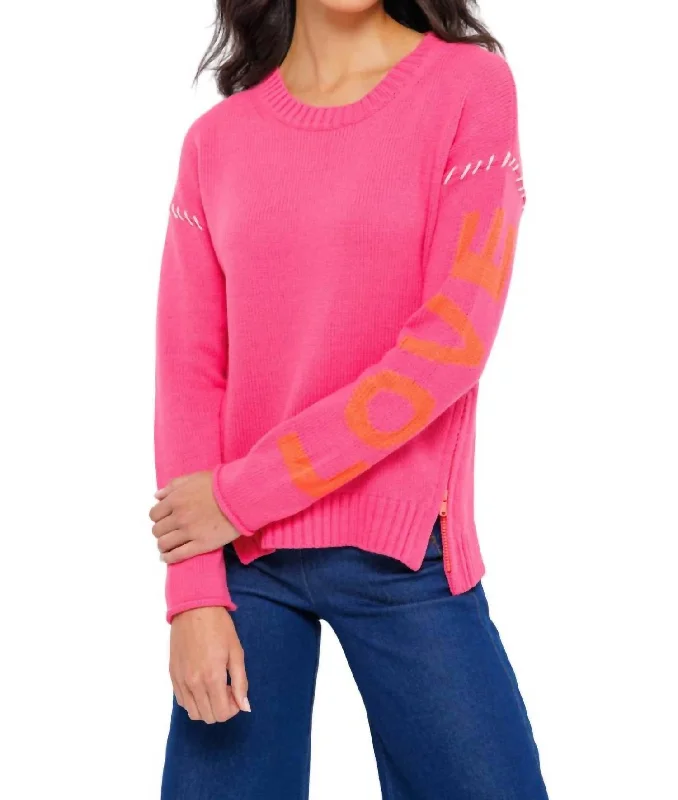 Love Crush Top In Neon Pink