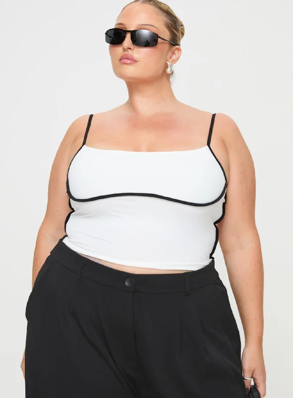 Maidenwell Contrast Top White Curve