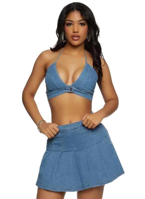 Haute Monde Denim Bralette