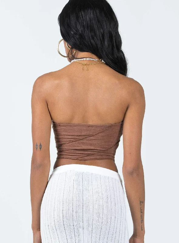 Oscar Strapless Top Brown