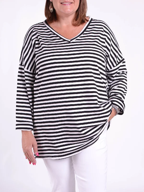 Striped V Neck Top - 11894