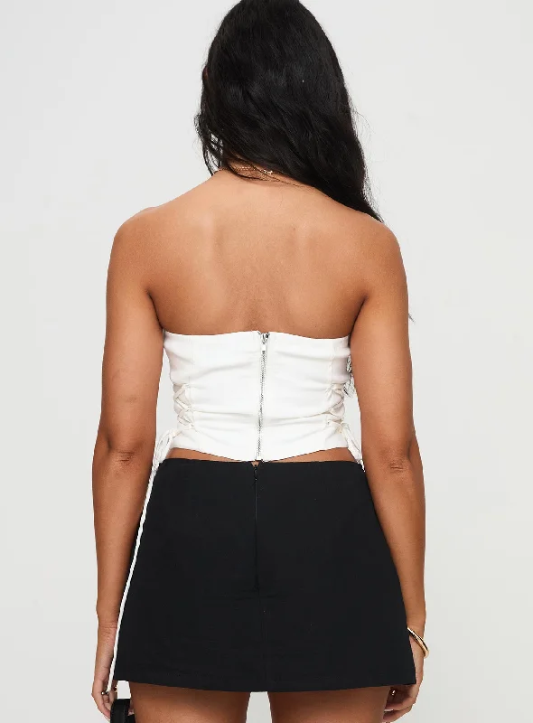 Poppet Strapless Top White