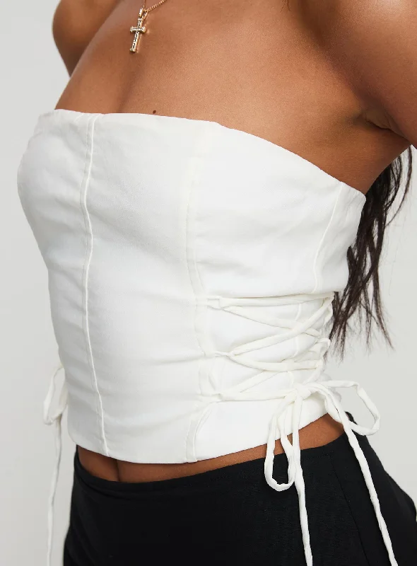 Poppet Strapless Top White