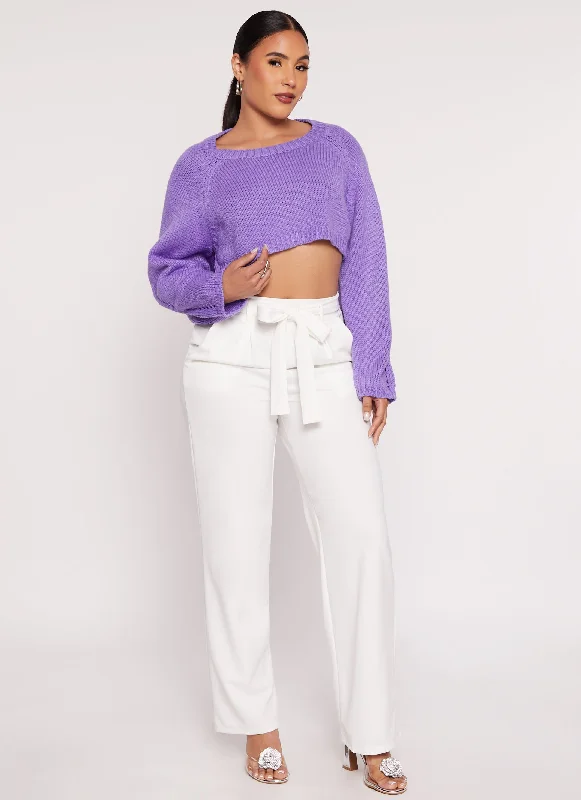 Open Tie Back Cropped Sweater