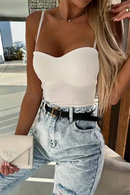 Raya White Cami Crop Top