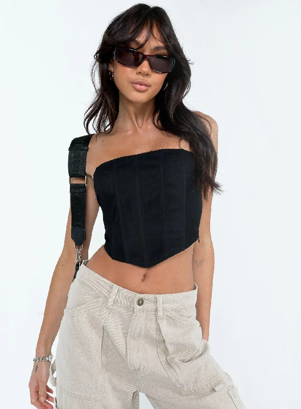 Beverly Strapless Top Black