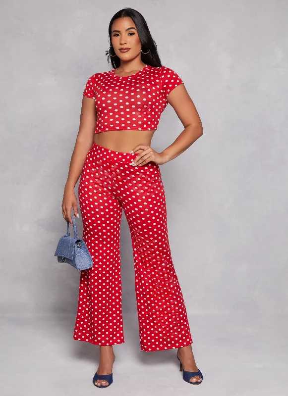 Polka Dot Cropped Tee