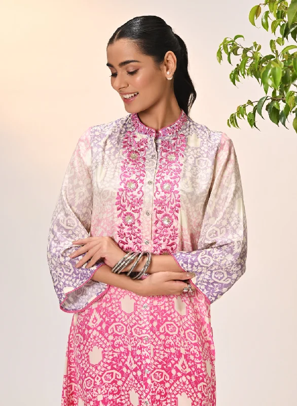 Ruhi Fuchsia Pink Printed Tunic For Women