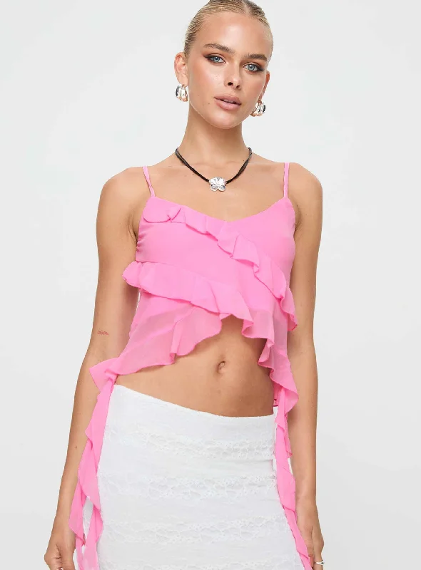 Serenade Frill Top Pink