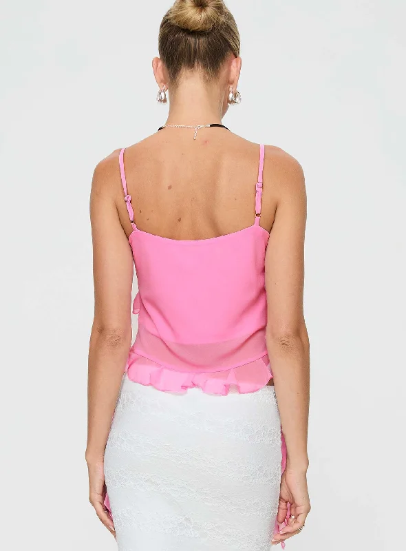 Serenade Frill Top Pink