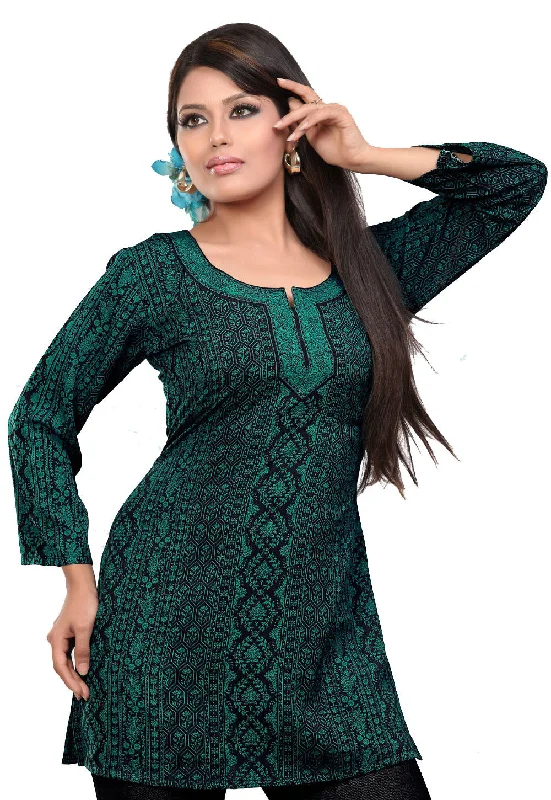 Stylish Turquoise Short Kurti for Women – Elegant & Comfortable