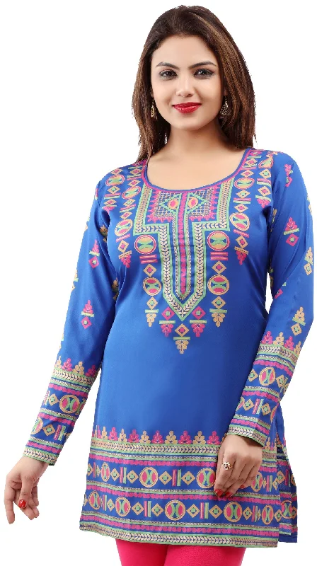 Vibrant Blue Kurti for Women – Indian Clothing Tunic