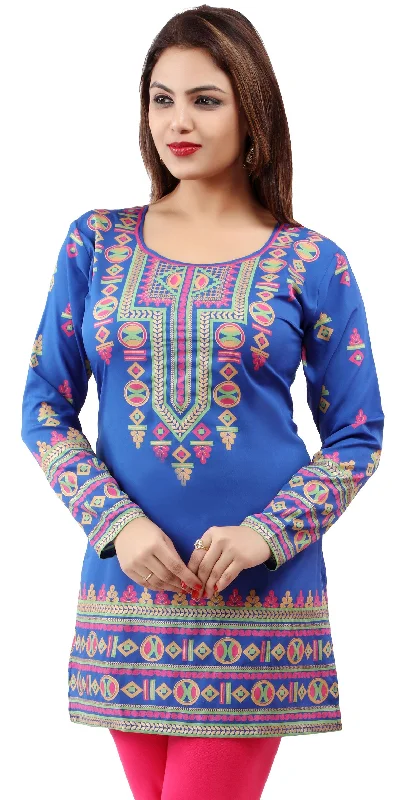 Vibrant Blue Kurti for Women – Indian Clothing Tunic