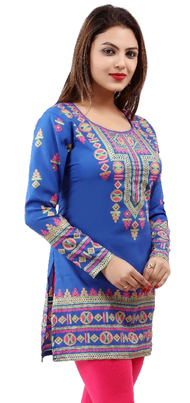 Vibrant Blue Kurti for Women – Indian Clothing Tunic