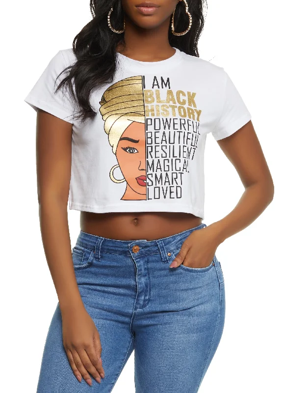 I Am Black History Cropped Graphic Tee