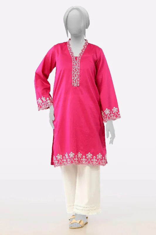 Pink Embroidered Kurti