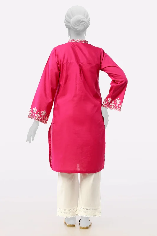 Pink Embroidered Kurti