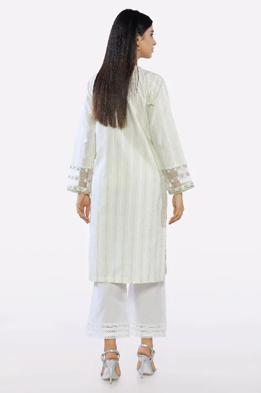 Cream Embroidered Kurti