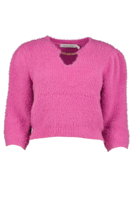 Women's Anise Cut Out Sweater In Fuschia