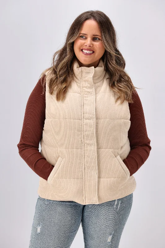 All About Eve Cali Cord Vest Vintage White