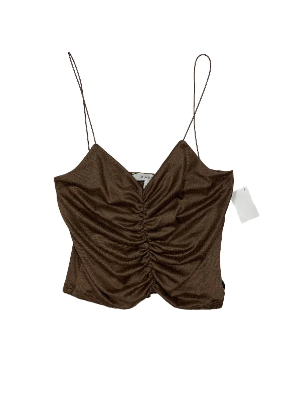 Brown Top Sleeveless Gaze, Size S