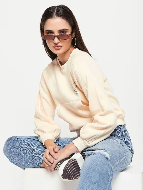 Camla Barcelona Graphic Print Cream Sweatshirt