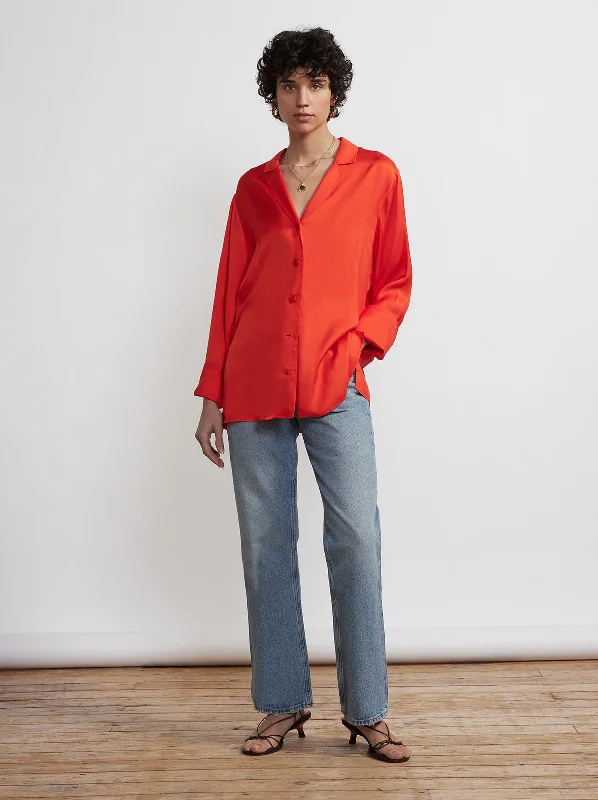 Cady Red Satin Shirt