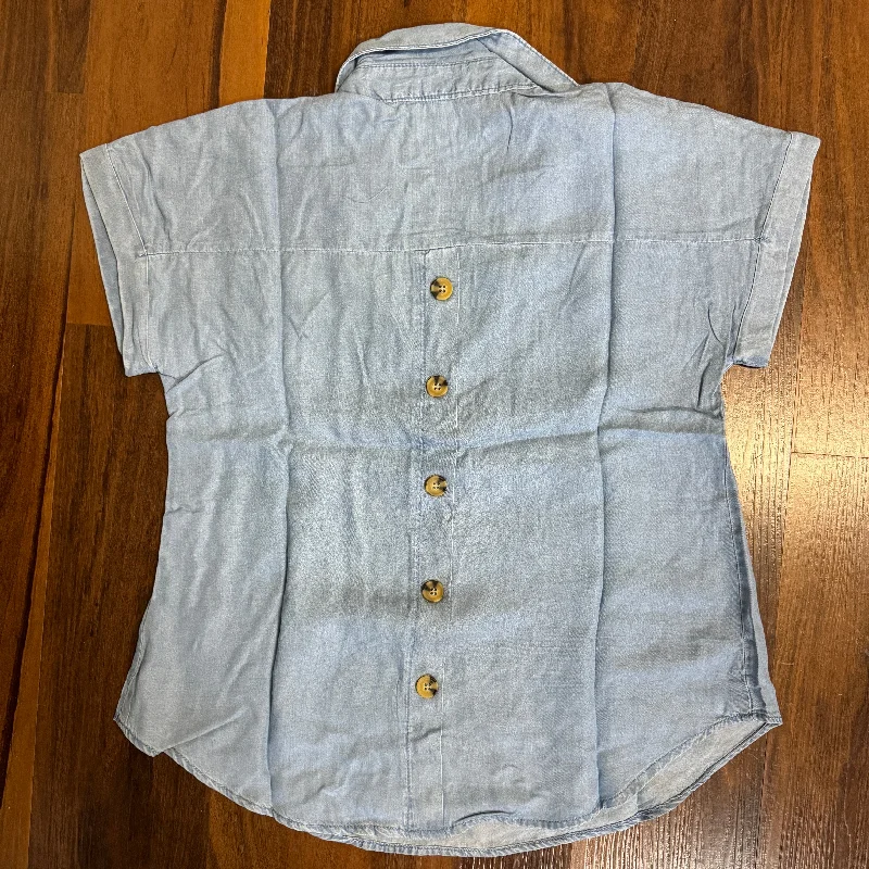 Chambray Collared Top