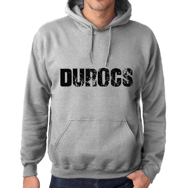 Unisex Printed Graphic Cotton Hoodie Popular Words DUROCS Grey Marl