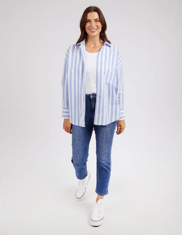 Elm Delia Stripe Shirt Cerulean Blue White Stripe