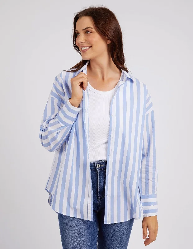 Elm Delia Stripe Shirt Cerulean Blue White Stripe